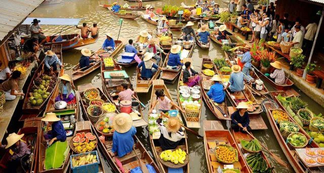 Chợ nổi bốn miền đặc trưng của Thái Lan